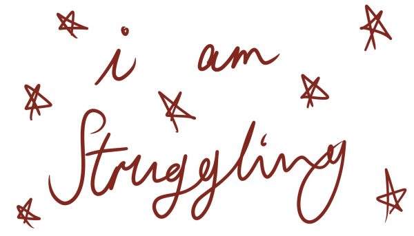 basic text that says I am struggling